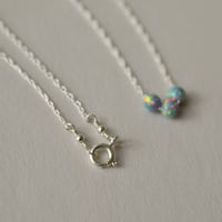 Image 5 of Simulated periwinkle opal necklace trio sterling silver