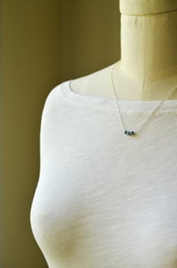 Image 3 of Simulated periwinkle opal necklace trio sterling silver