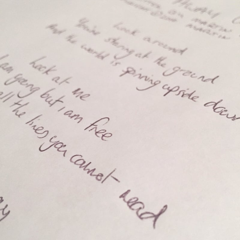 Image of Handwritten Lyric Sheet