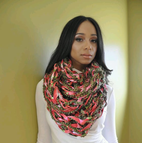Image of Multi Green Combo / MultiColor / Arm Knit / Handmade / Infinity / Hood  /  Loop /  Scarf