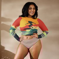Image 3 of Surf's Up Recycled Long-Sleeve Crop Top