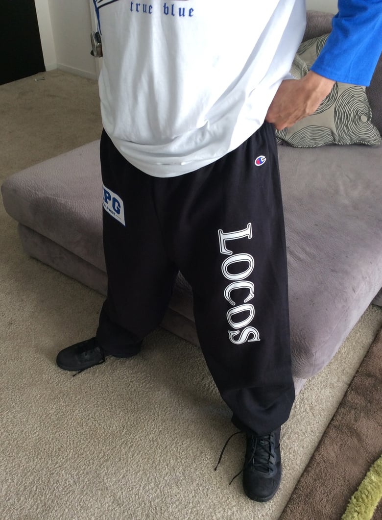 Image of Sweats - Locos All Black w/white Letters