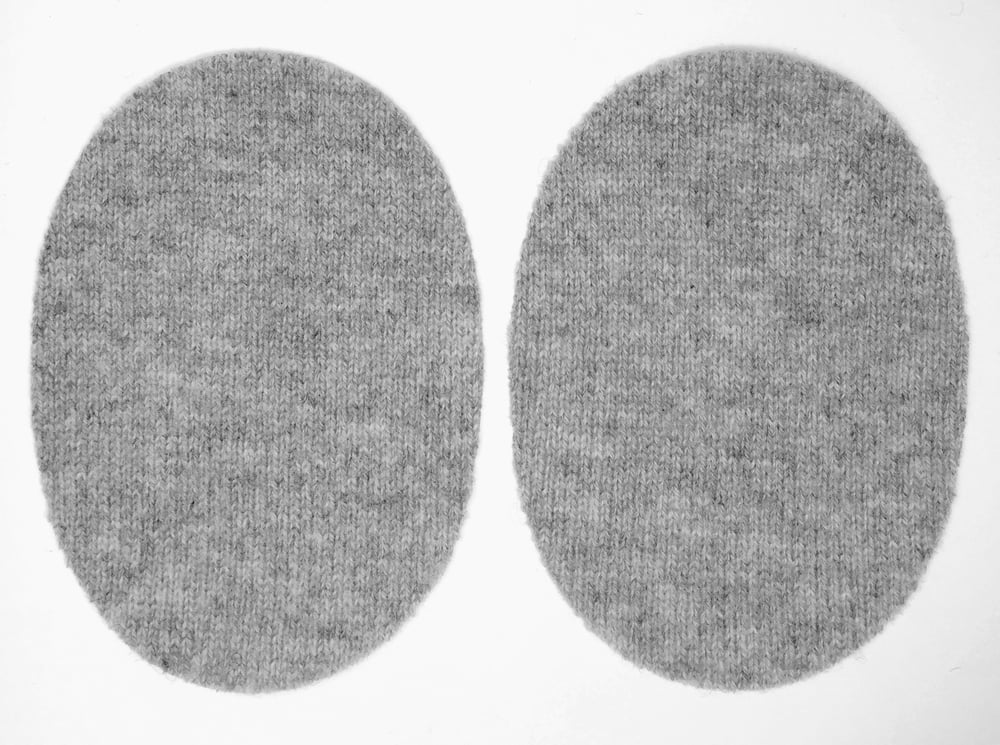 Image of Iron-On Cashmere Elbow Patches  - Light Gray Ovals