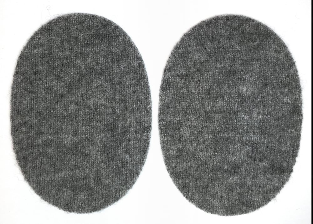 Image of Iron-On Cashmere Elbow Patches - Dark Gray Ovals