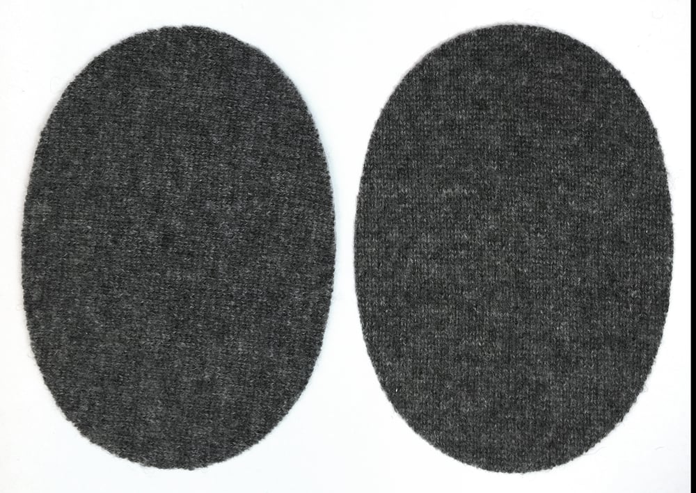 Image of Iron-On Cashmere Elbow Patches - Charcoal Gray Ovals 