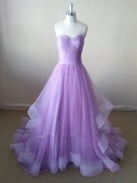 Image 1 of Elegant Light Purple Tulle Long Prom Dresses, Tulle Prom Gown, Prom Dresses