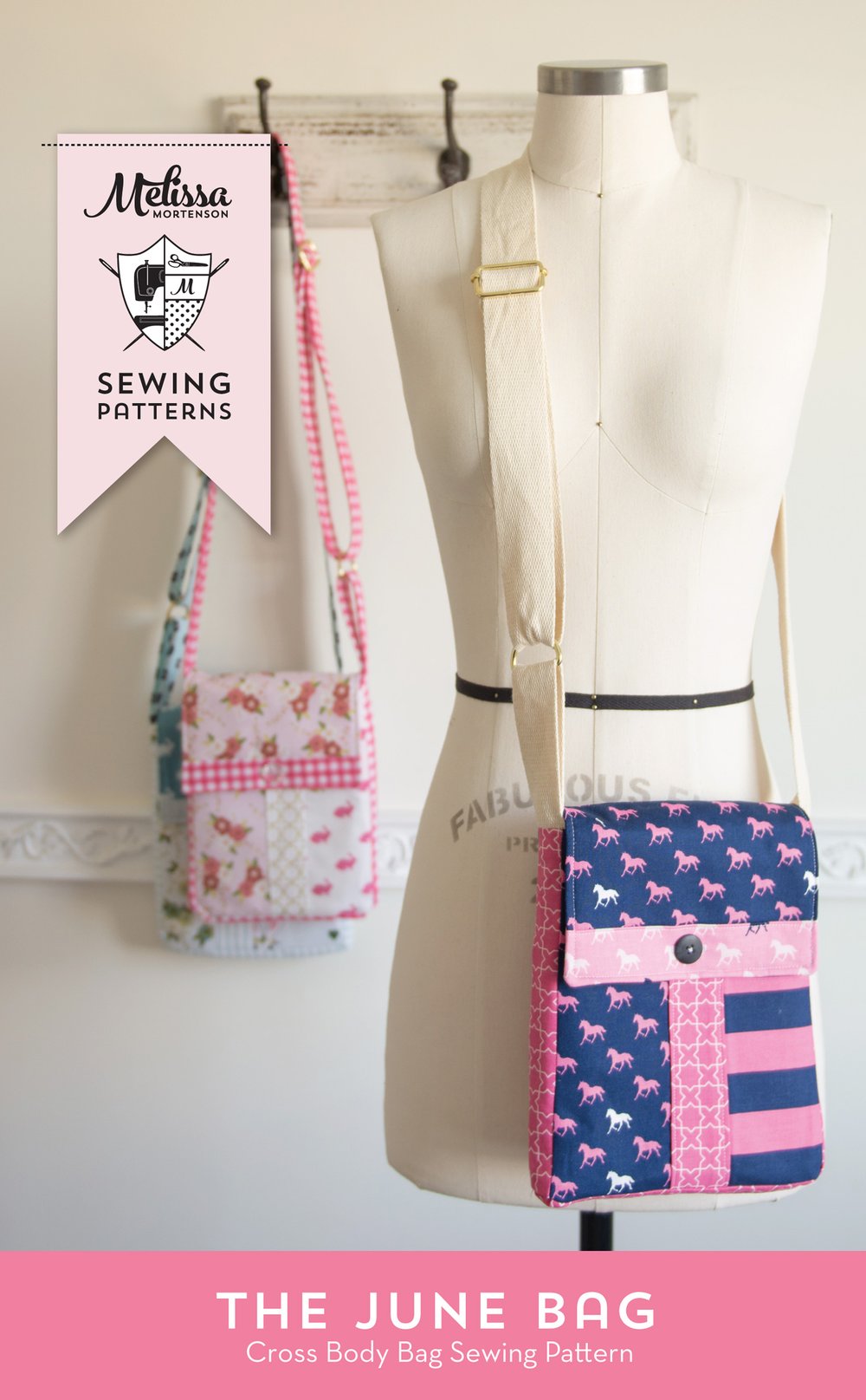 Image of June Bag, Mini Messenger Bag Sewing Pattern PDF