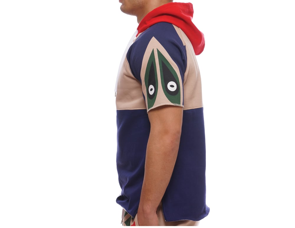 Image of RCHWRDO Raw Edge Totem Short Sleeve Hoodie