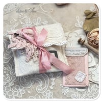 Image 1 of petite sewing notions pouch full of vintage sewing notions