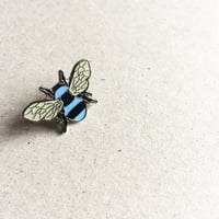 Image 2 of Manchester Bee Blue Enamel pin badge