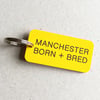 Manchester Born + Bred Keyring in Yellow + Black