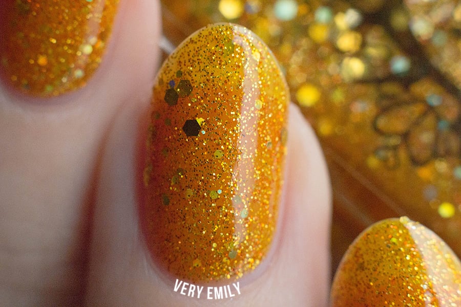 Image of ~Jar of Light~ gold yellow jelly glitter Spell nail polish "Legends & Dreams"!