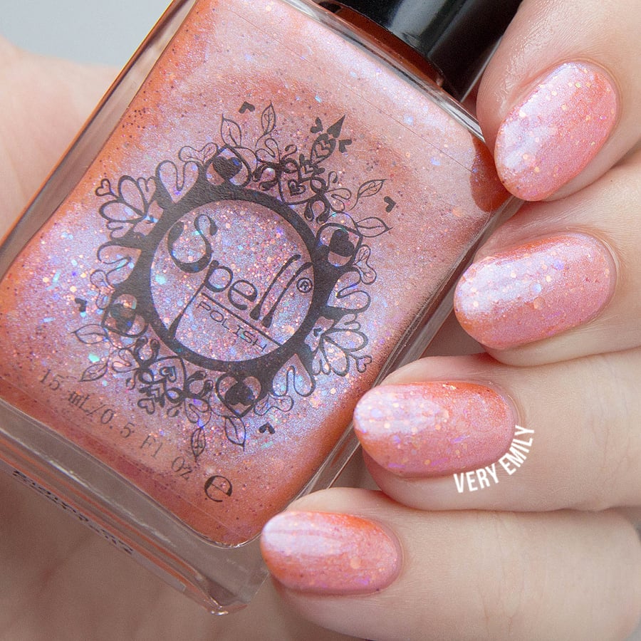 Image of ~Riding on Coattails~ baby pink glitter shimmer Spell nail polish "Legends & Dreams"!