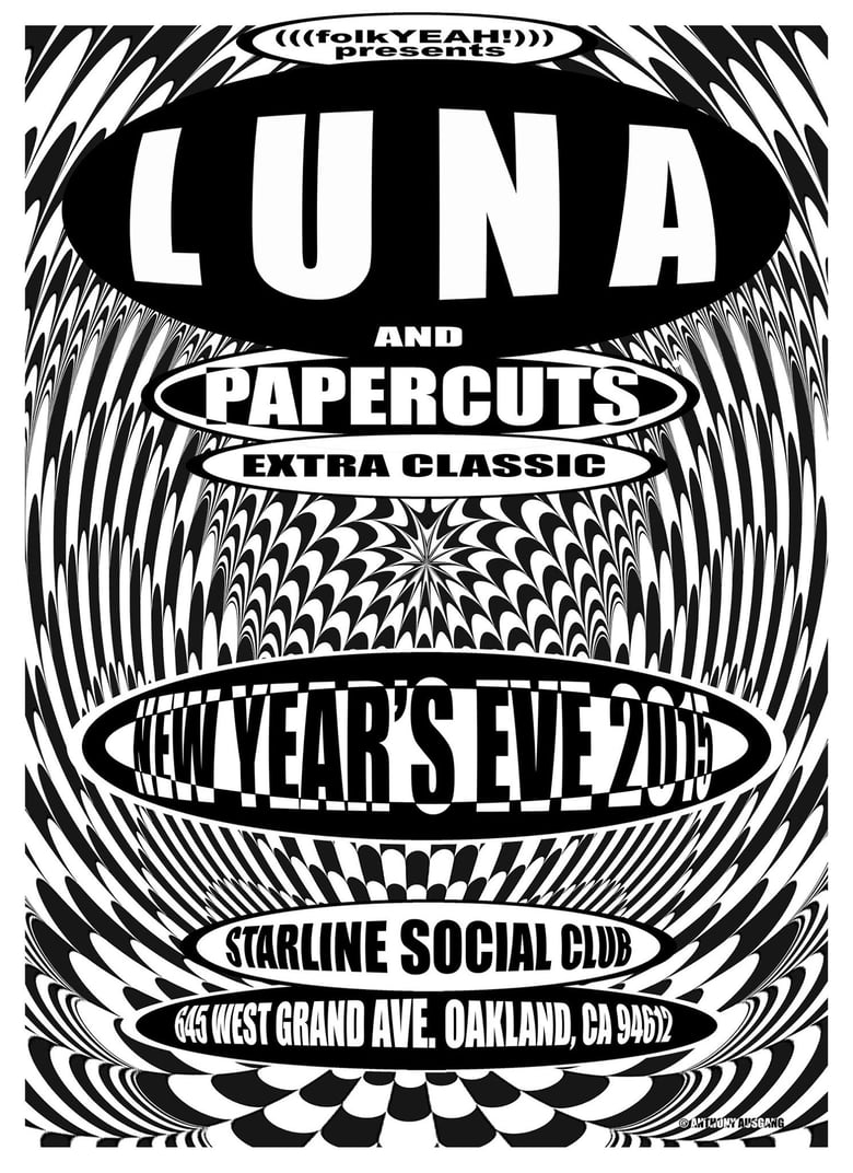 Image of Luna poster signed by Anthony Ausgang and Dean Wareham: 16 x 22 in.