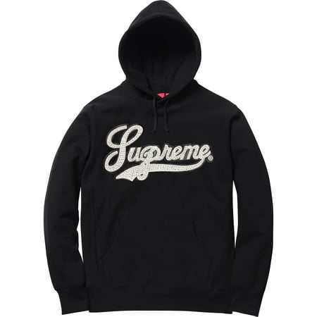 SUPREME LEATHER STUDDED HOODIE SS16 BLACK