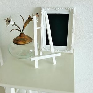 Small White Chalkboard with Stand (Use Liquid Chalk marker and regular chalk)