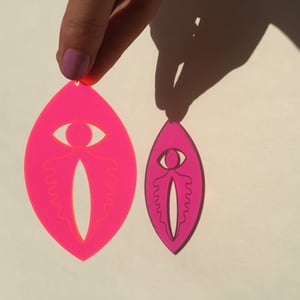Image of Womens Intuition Earrings - Pink Fluro