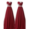 Pretty Simple Burgundy Long Chiffon Prom Dresses, Wine Red Prom Dresses, Evening Dresses