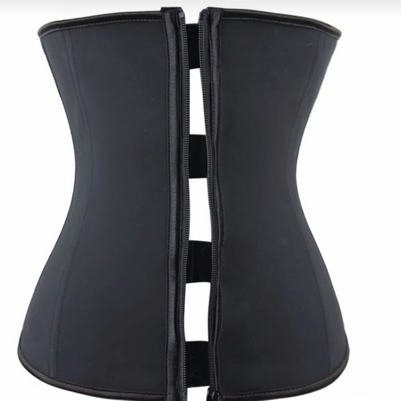 Image of Zipper and hooks combo rubber latex waist trainer