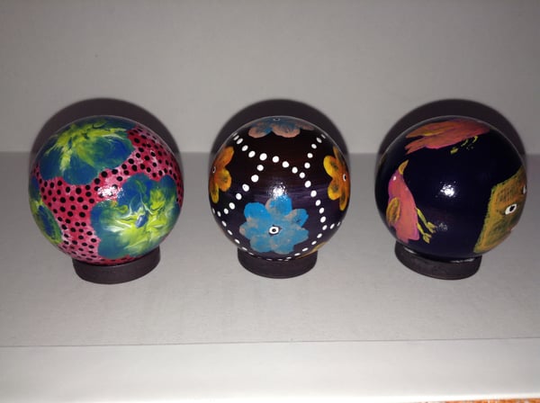 Image of Set of 3 hand painted magnets 24,37,58