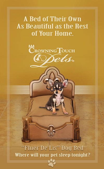 Image of "Fleur De Lis" Dog Bed - Click To Enlarge