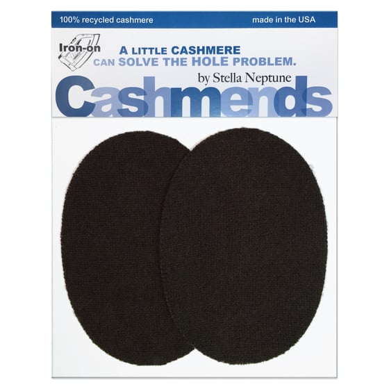 Image of Iron-On Cashmere Elbow Patches - Dark Brown Ovals