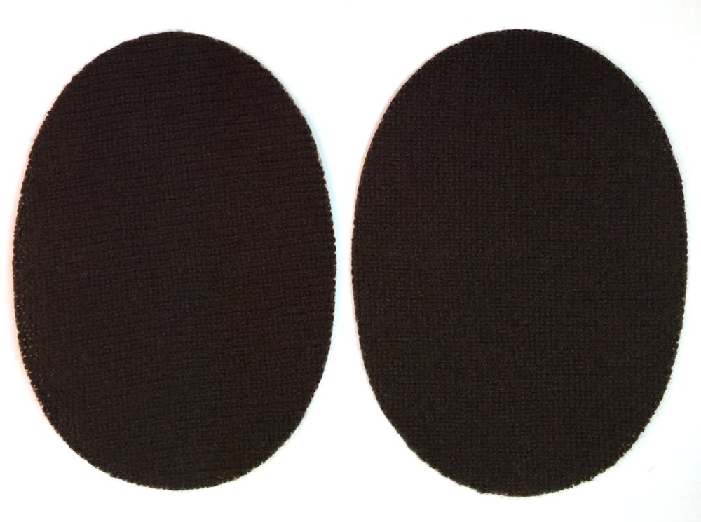 Image of Iron-On Cashmere Elbow Patches - Dark Brown Ovals