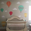 Colourful Hot Air Balloon Wall Decal M081 Kids Baby Nursery