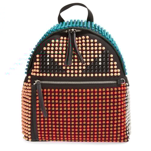 Image of Fendi Multicolor Stud Nylon Backpack