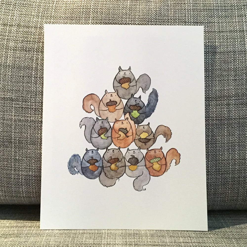 Image of squirrel pile print