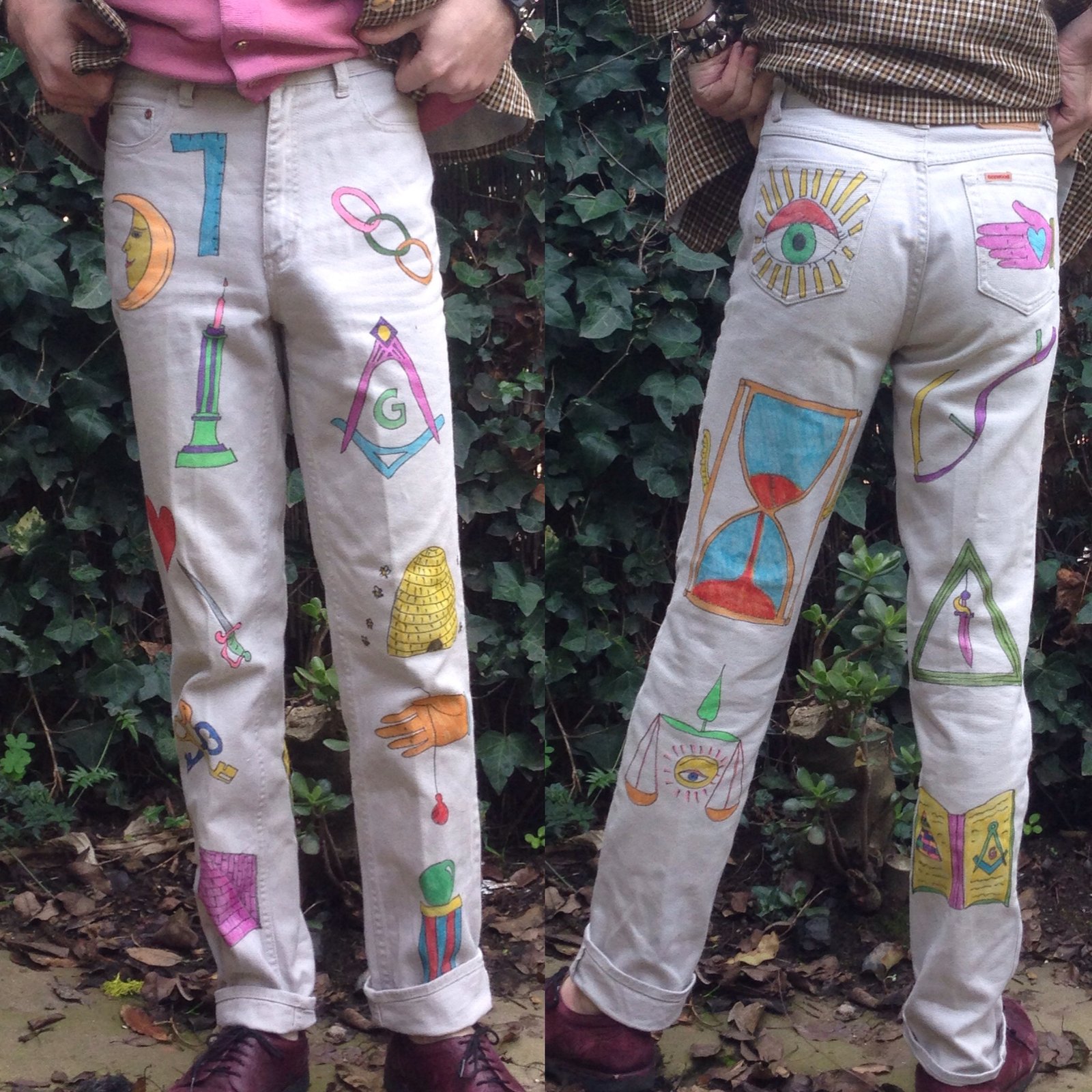 hand painted jeans