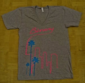 Image of Binary Grey V-Neck T-Shirt