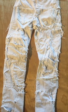 Image of White (glow in the dark) Patchwork Denims