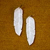 Screen Printed Leather Earrings-Gray and White