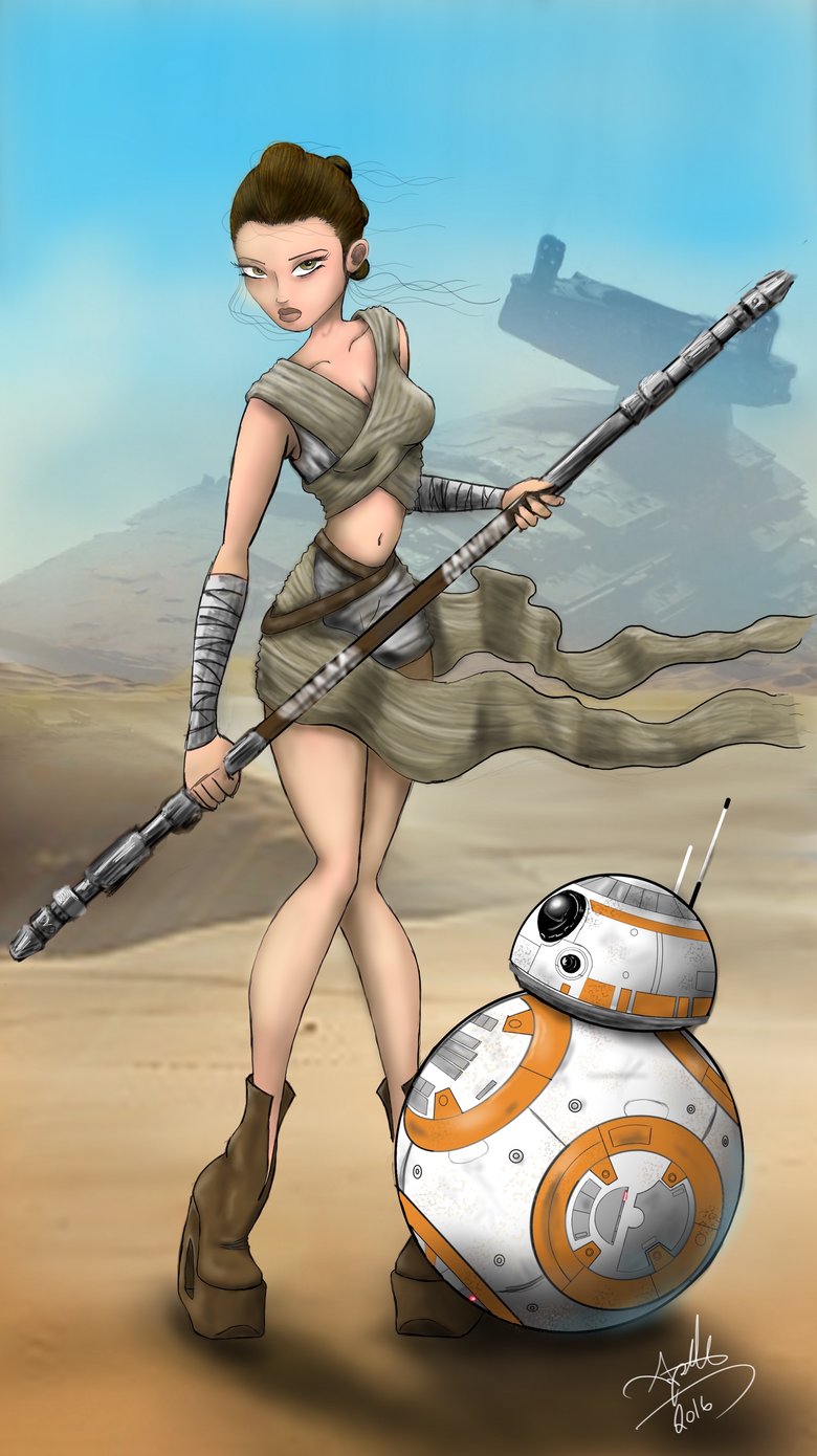 Image of Sexy Rey and BB8 