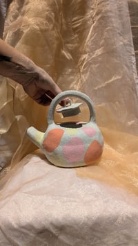 Image 2 of Organic pink, orange and yellow Teapot