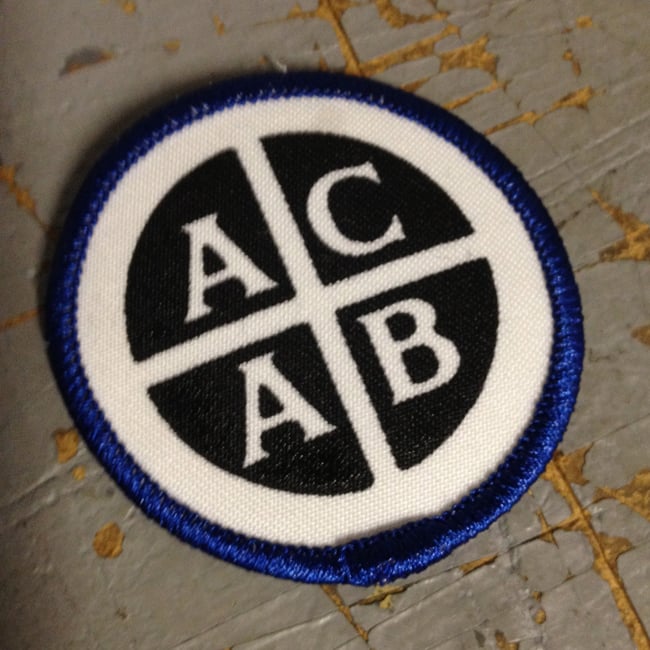 Image of Hand Silkscreened ACAB punk rock patch Iron On A.C.A.B. 
