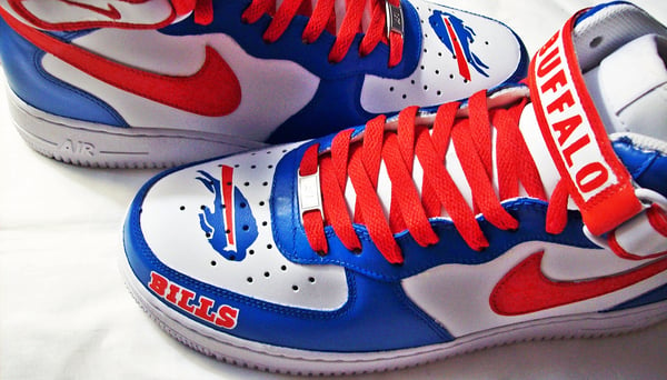 Image of Buffalo Bills custom Nike AF1 mid modern design 