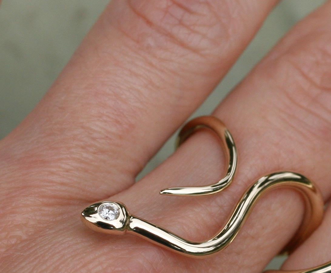 Image of Baby Snake ring with diamond