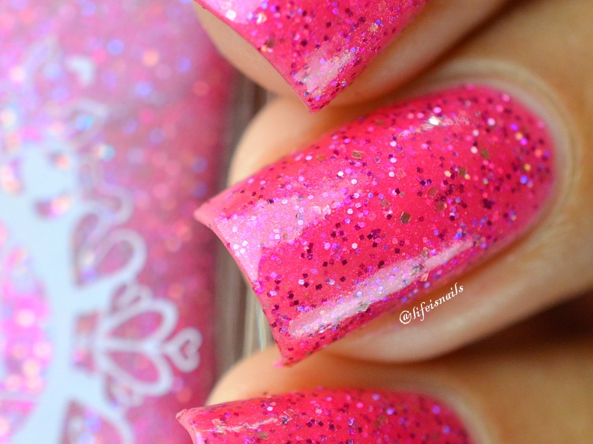 ~Crown of Rubies~ raspberry pink glitter shimmer Spell nail polish ...