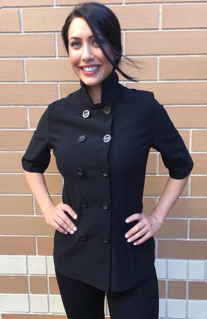 Women's chef coat short on sale sleeve