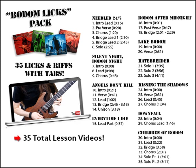 Image of "Bodom Licks" Downloadable LESSON Pack