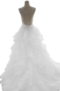 Image 2 of Beautiful White Cross Back Organza Wedding Gowns, Party Gowns 2016