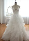 Beautiful White Cross Back Organza Wedding Gowns, Party Gowns 2016