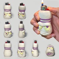 Image 2 of White & Purple Bowling Pin 1 Of 1 Clay Lighter Case