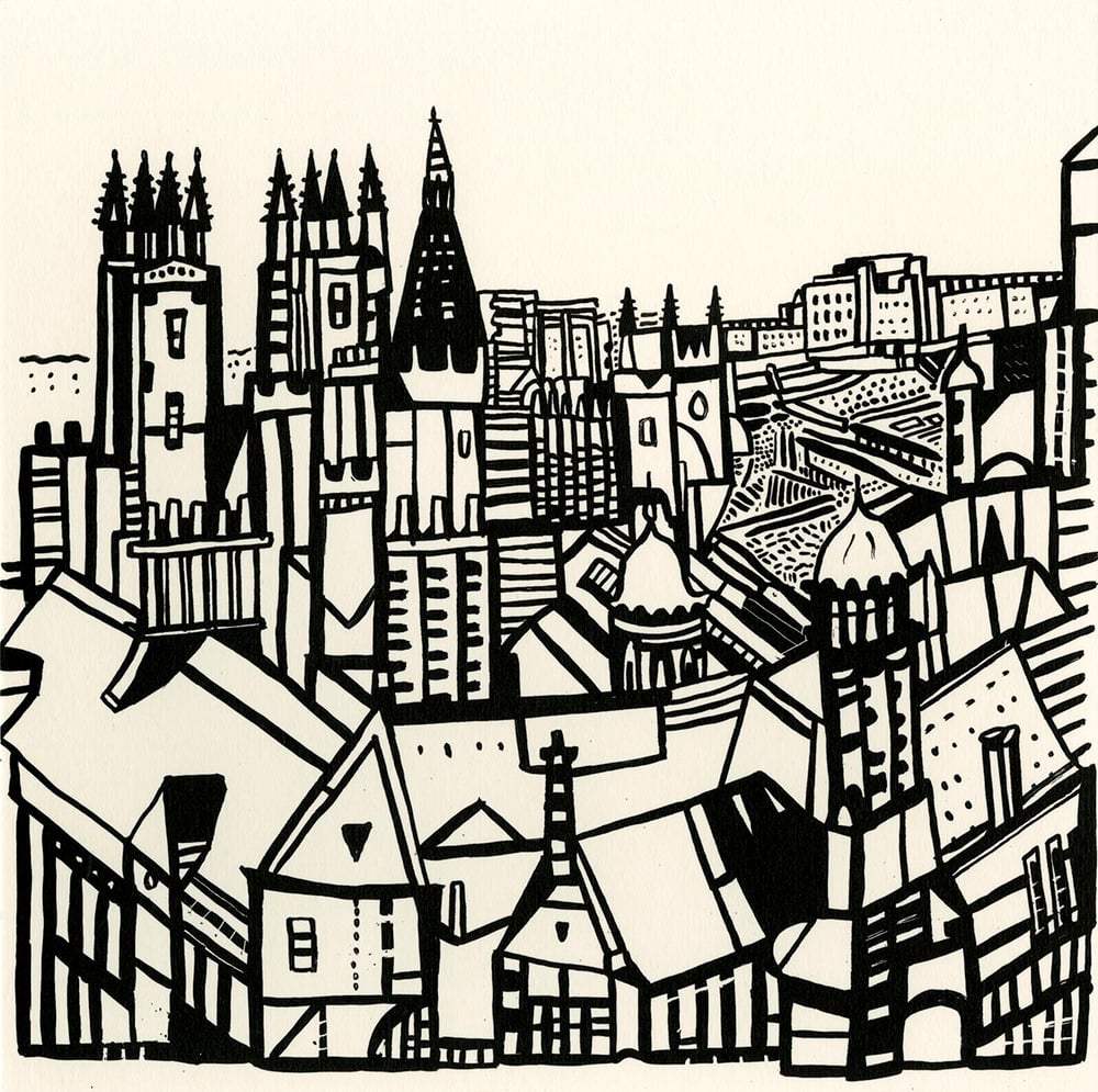 Image of Edinburgh view screen print