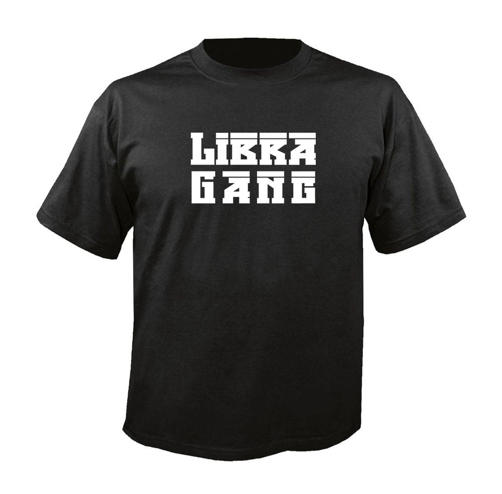 Image of Libra Gang T shirt White on Black Ferrari Style ALL SIZES
