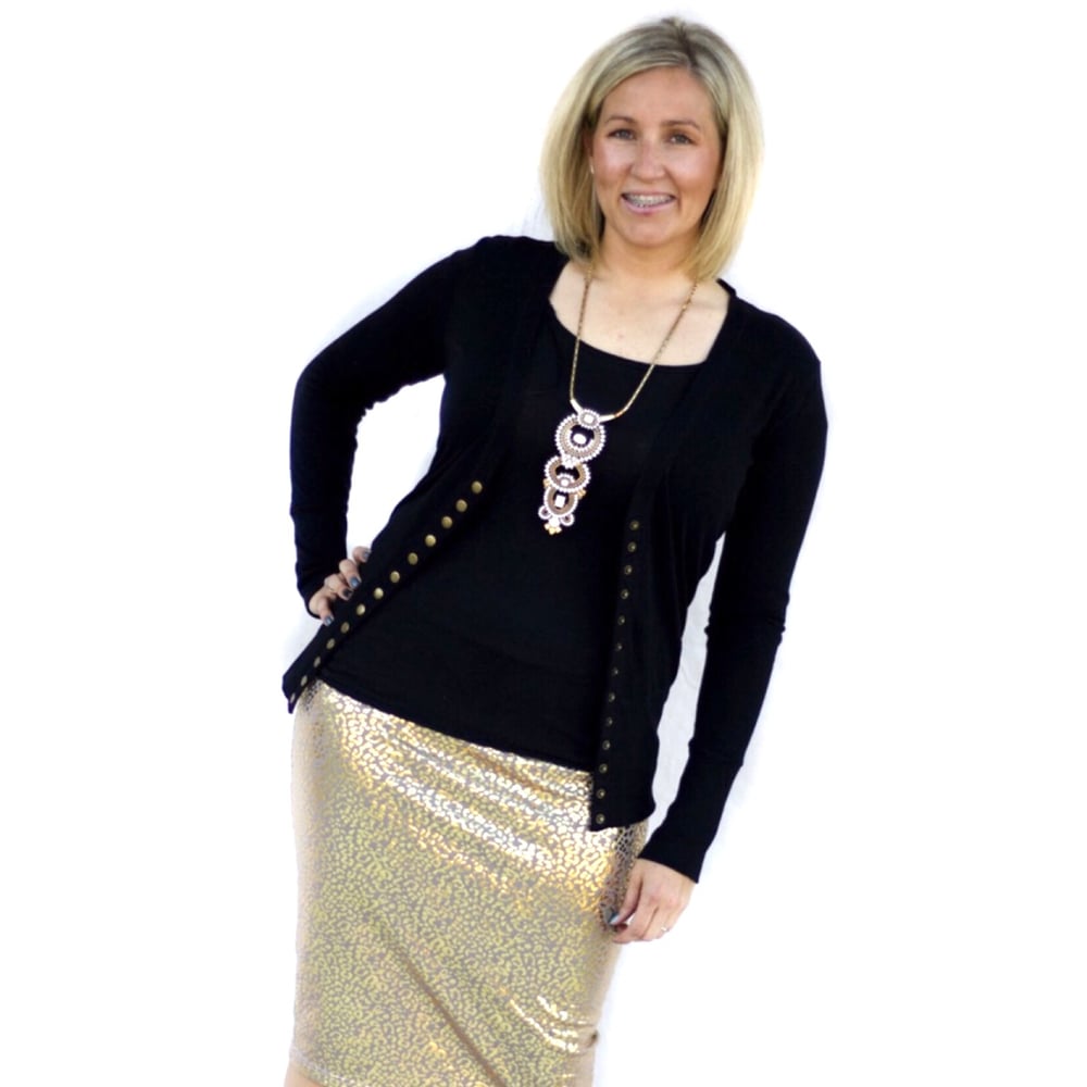 Gold Animal Print Skirt