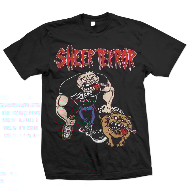 Dead City Merchandise — SHEER TERROR "Bulldog Walker" Black TShirt