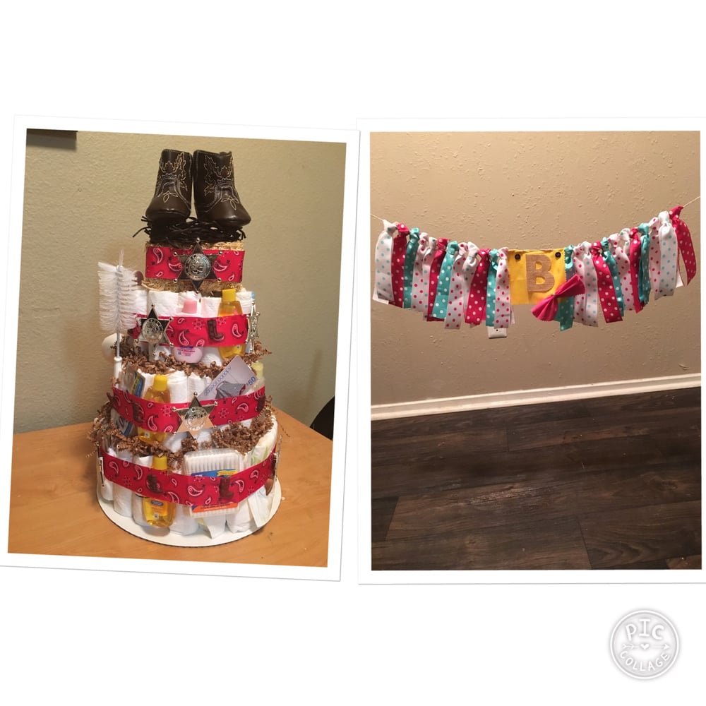 Image of Diaper cake/Diaper wreath/Tassle garland